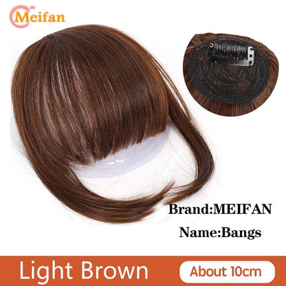 MEIFAN Clip-In Synthetic Hair Topper – Pure Color False Bangs for Instant Volume and Style - Luminessbty