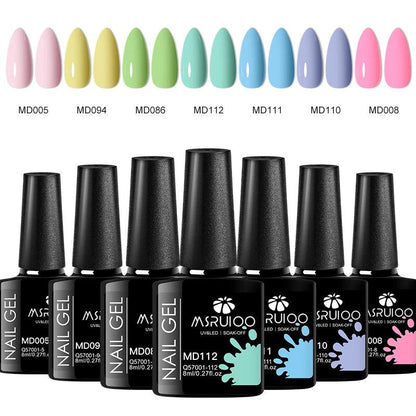 7pc Gel Nail Polish Set - Long-Lasting DIY Nail Art Kit for Home &amp; Salon Use | MSRUIOO Soak-Off UV Gel Polish - Luminessbty