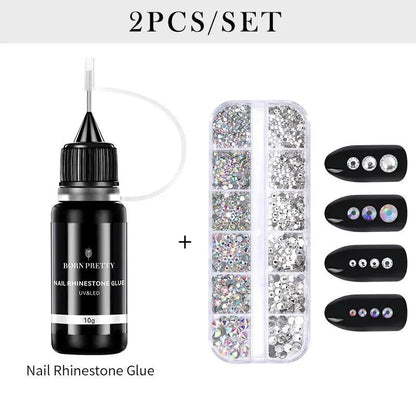 BORN PRETTY 10g Nail Rhinestone Adhesive Glue - Premium Nail Art Adhesive for Long-Lasting Hold - Luminessbty