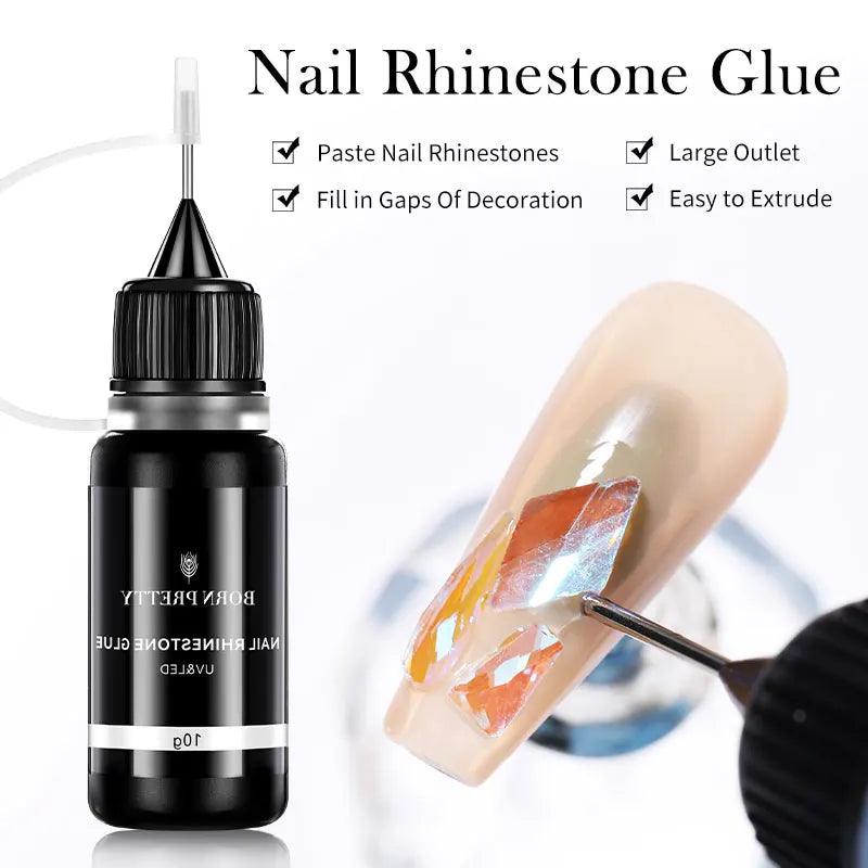 BORN PRETTY 10g Nail Rhinestone Adhesive Glue - Premium Nail Art Adhesive for Long-Lasting Hold - Luminessbty