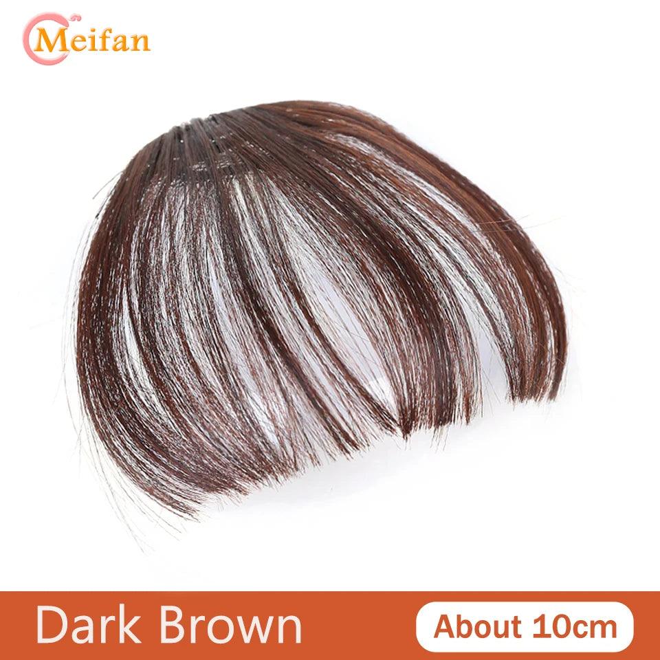 MEIFAN Clip-In Synthetic Hair Topper – Pure Color False Bangs for Instant Volume and Style - Luminessbty