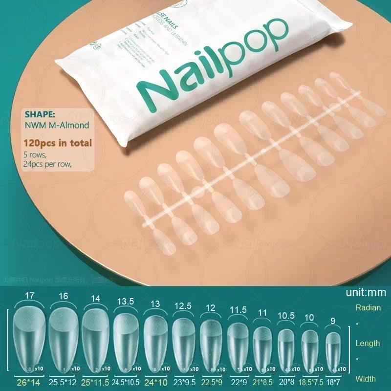 NAILPOP 120pcs Acrylic False Nails – Versatile Nail Tips for DIY &amp; Professional Manicures - Luminessbty