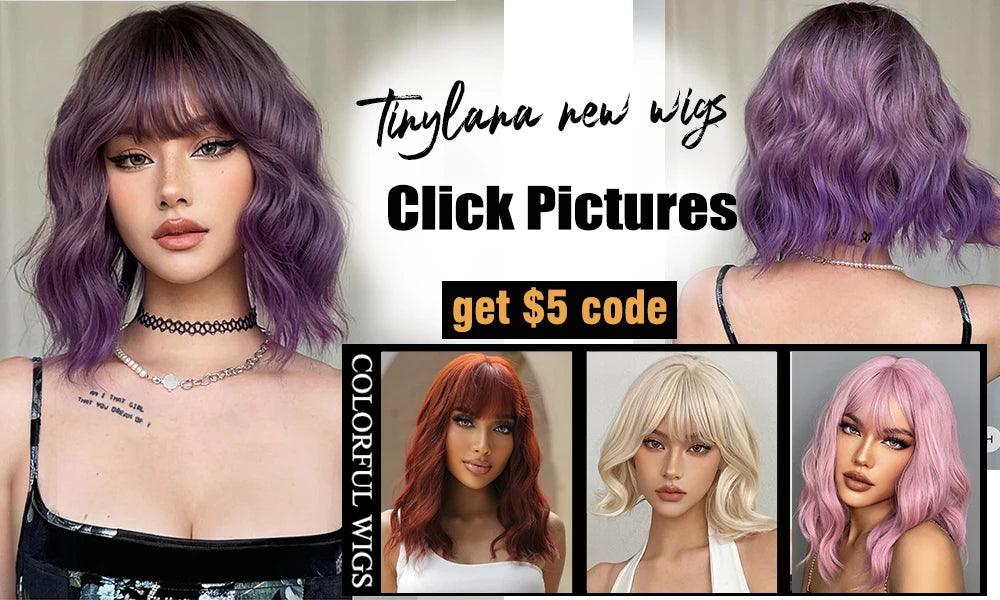 White Blonde Gray Synthetic Wigs with Bangs Short Straight Bob Hair Wig for Women Cosplay Daily Natural Hair Heat Resistant - Luminessbty