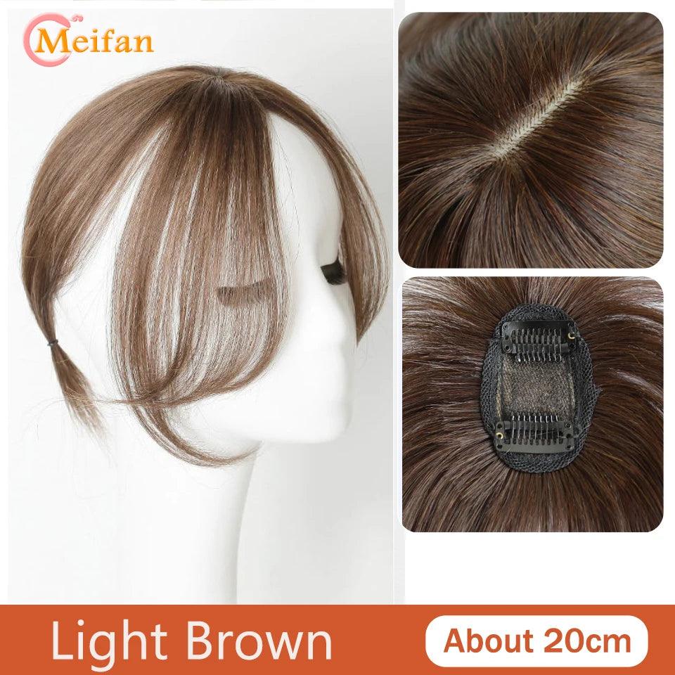 MEIFAN Clip-In Synthetic Hair Topper – Pure Color False Bangs for Instant Volume and Style - Luminessbty