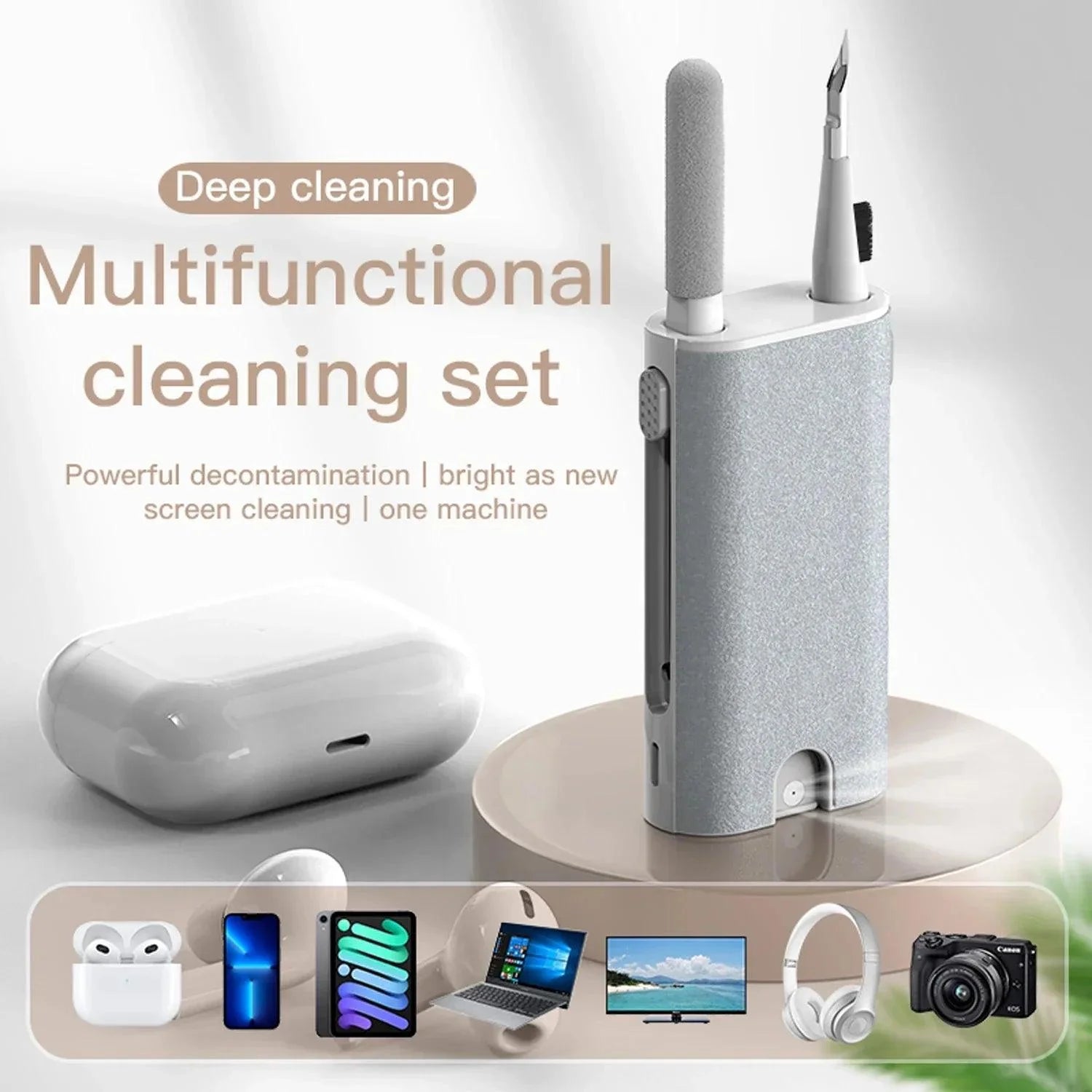 8 In1 Electronic Cleaner Kit with multifunctional tools for deep cleaning tech devices, including keyboards, headphones, and screens. Ideal for home, office, or travel use.