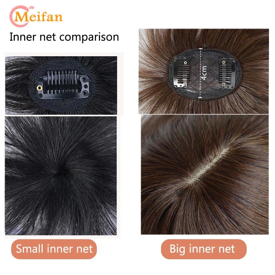 MEIFAN Clip-In Synthetic Hair Topper – Pure Color False Bangs for Instant Volume and Style - Luminessbty