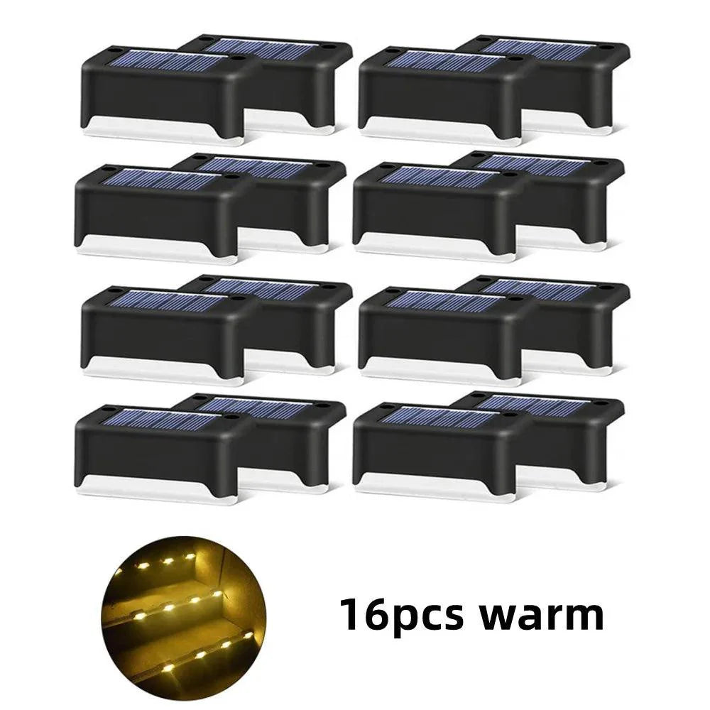 Garden Solar LED Lights set, 16-pieces, warm color, energy-efficient outdoor lighting.