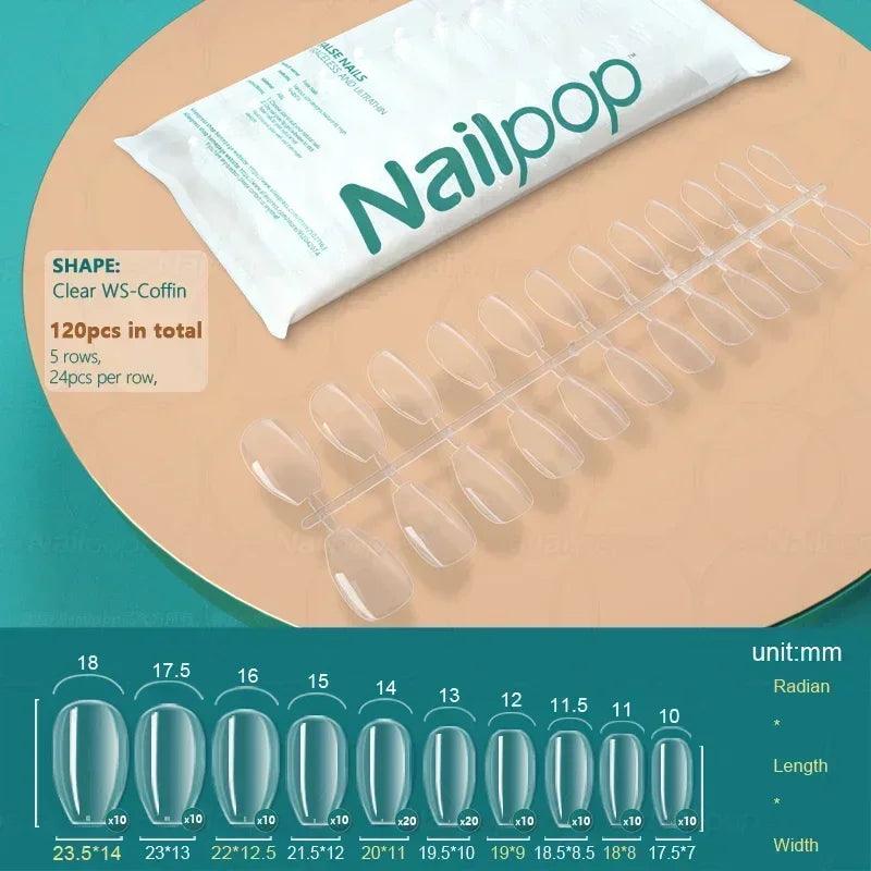 NAILPOP 120pcs Acrylic False Nails – Versatile Nail Tips for DIY &amp; Professional Manicures - Luminessbty