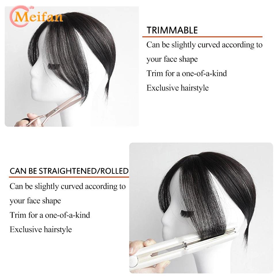 MEIFAN Clip-In Synthetic Hair Topper – Pure Color False Bangs for Instant Volume and Style - Luminessbty