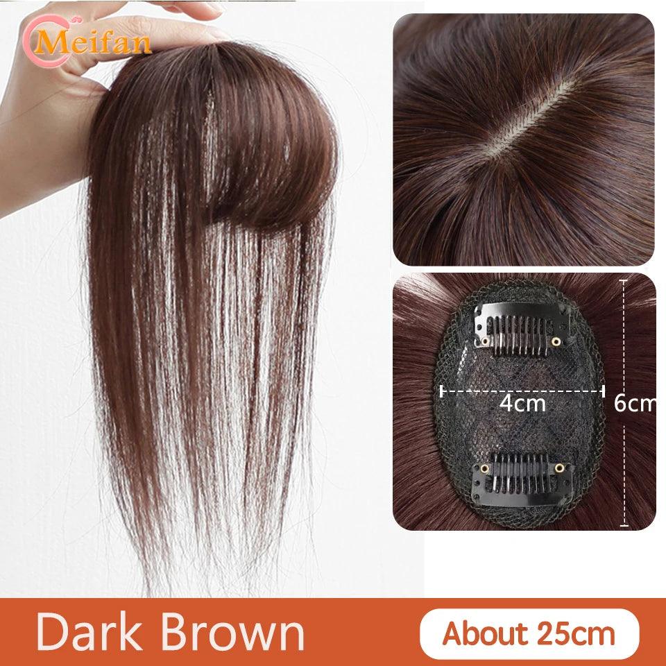 MEIFAN Clip-In Synthetic Hair Topper – Pure Color False Bangs for Instant Volume and Style - Luminessbty