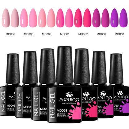 7pc Gel Nail Polish Set - Long-Lasting DIY Nail Art Kit for Home &amp; Salon Use | MSRUIOO Soak-Off UV Gel Polish - Luminessbty