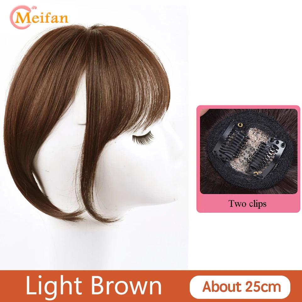 MEIFAN Clip-In Synthetic Hair Topper – Pure Color False Bangs for Instant Volume and Style - Luminessbty