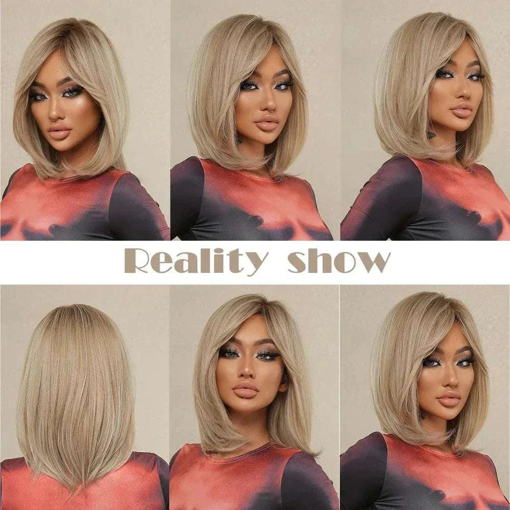 Synthetic Blonde Wig by Luminess Store