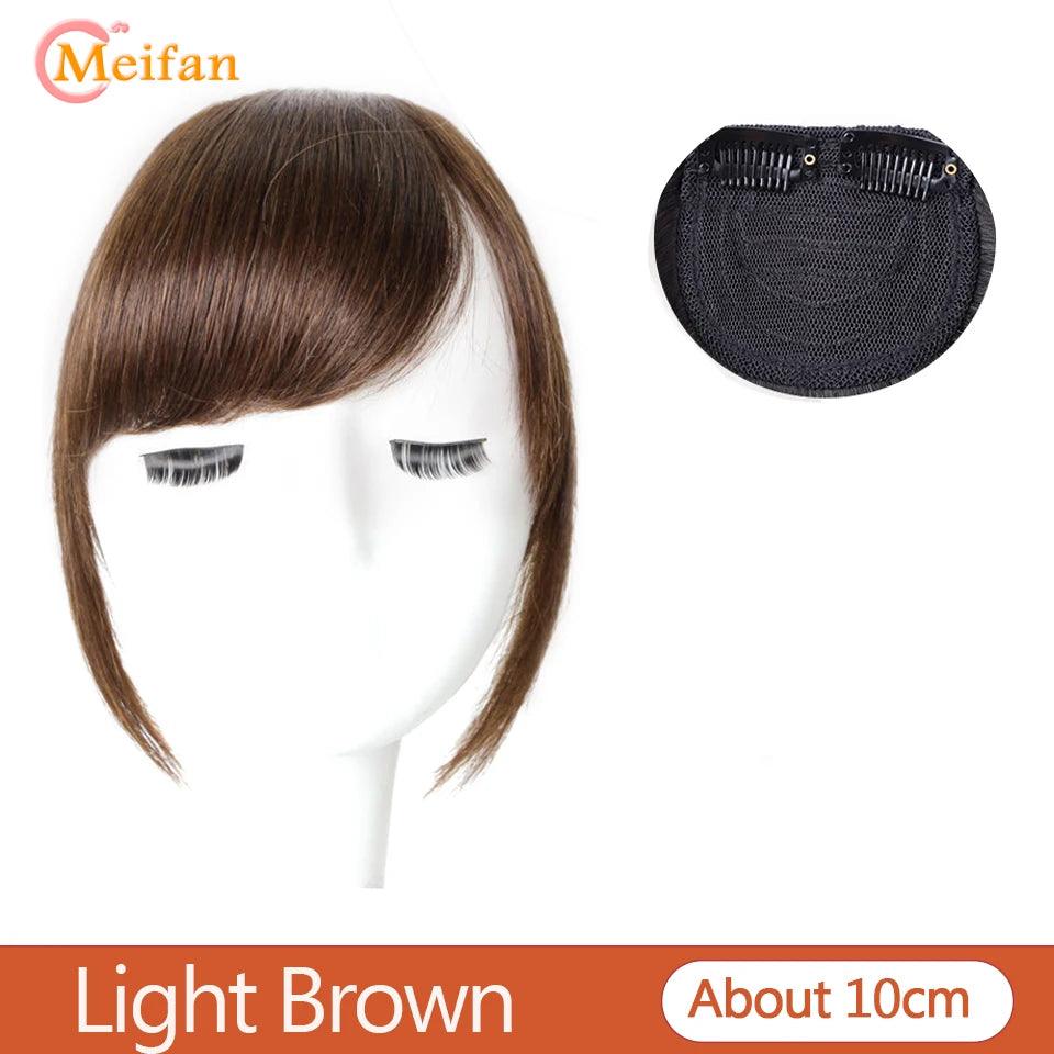 MEIFAN Clip-In Synthetic Hair Topper – Pure Color False Bangs for Instant Volume and Style - Luminessbty