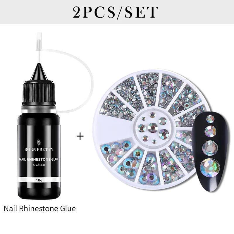 BORN PRETTY 10g Nail Rhinestone Adhesive Glue - Premium Nail Art Adhesive for Long-Lasting Hold - Luminessbty