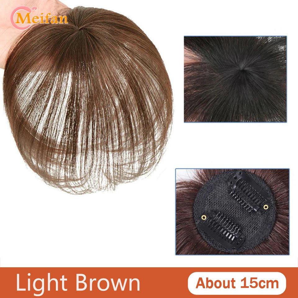 MEIFAN Clip-In Synthetic Hair Topper – Pure Color False Bangs for Instant Volume and Style - Luminessbty