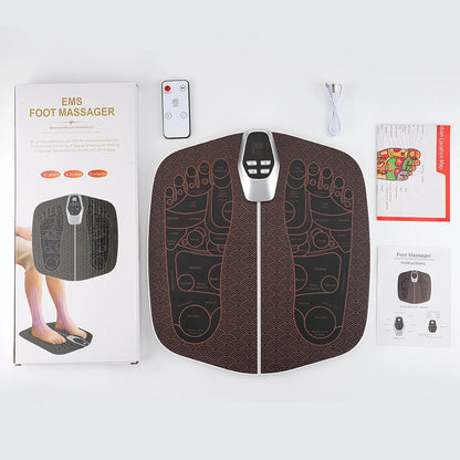 Electric EMS Foot Massager Pad Muscle Stimulator Foot Cushion Foldable Foot Massager Mat With Remote Control for Man Woman