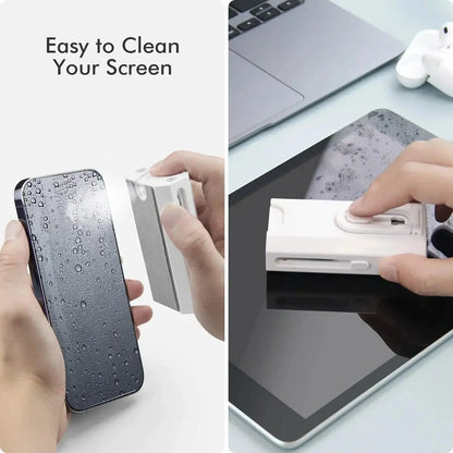 8 In1 Electronic Cleaner Kit cleaning phone and tablet screens.