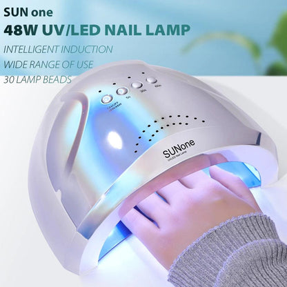 SUNone 48W LED UV Nail Lamp Dryer – Professional Gel Polish Curing Lamp for Salon &amp; Home Use - Luminessbty