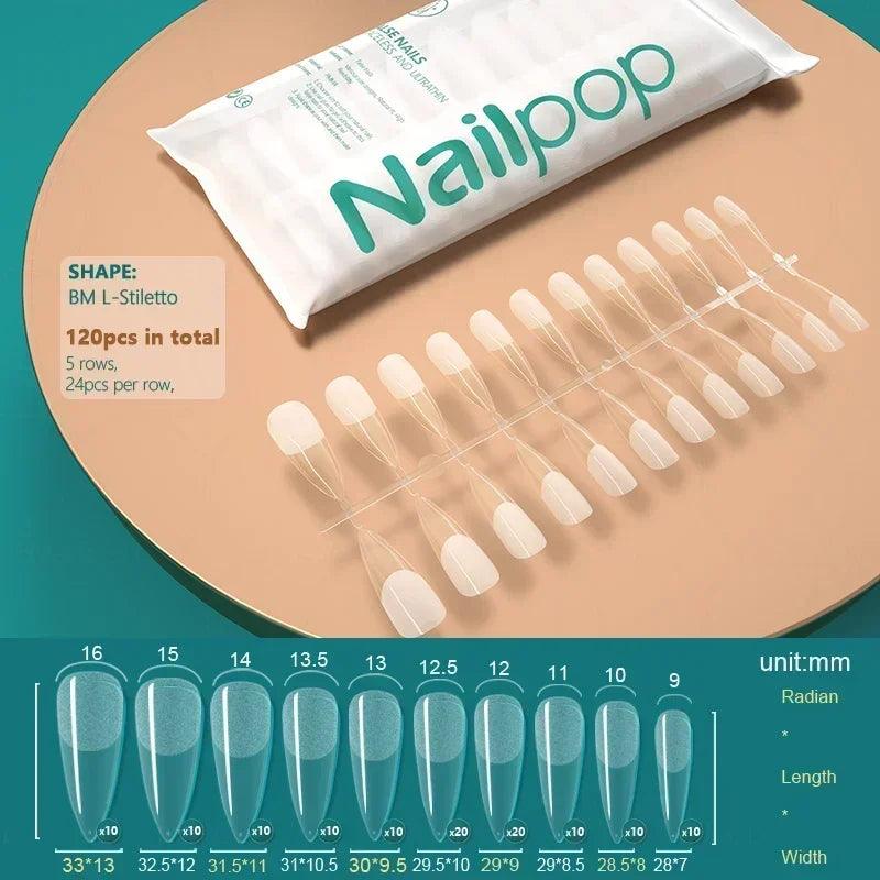 NAILPOP 120pcs Acrylic False Nails – Versatile Nail Tips for DIY &amp; Professional Manicures - Luminessbty