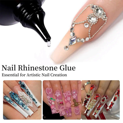 Super Strong 30g Nail Rhinestone Glue - Long-Lasting, No-Whitening Formula for False Nails &amp; Rhinestone Accessories - Luminessbty