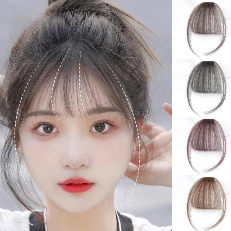 Fake Air Bangs Hair Styling Tool – Thin Synthetic Clip-In Fringes for Instant Volume and Style - Luminessbty