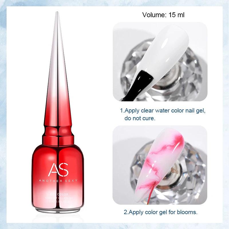 AS Clear Blooming Gel Polish 15ml - UV/LED Long-Lasting Nail Gel Paint for Salon-Quality Results - Luminessbty