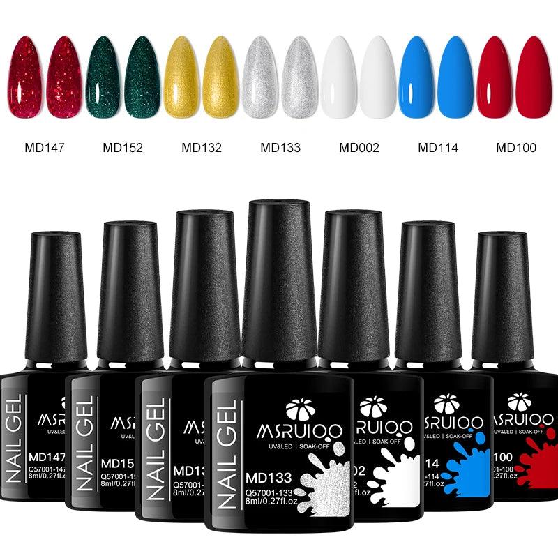 7pc Gel Nail Polish Set - Long-Lasting DIY Nail Art Kit for Home &amp; Salon Use | MSRUIOO Soak-Off UV Gel Polish - Luminessbty