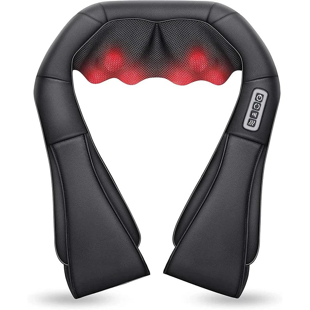 Shiatsu Neck and Back Massager with heat therapy and adjustable intensity.