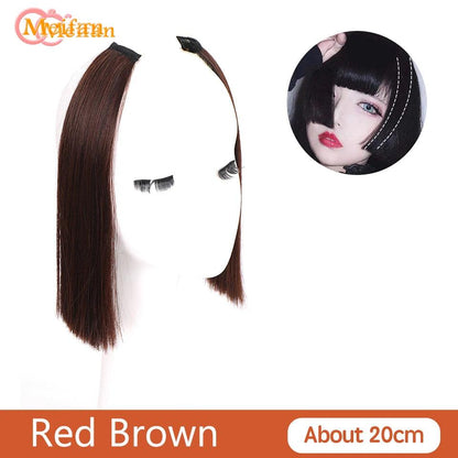 MEIFAN Clip-In Synthetic Hair Topper – Pure Color False Bangs for Instant Volume and Style - Luminessbty