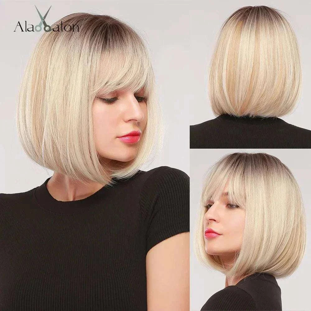 Synthetic Blonde Wig by Luminess Store