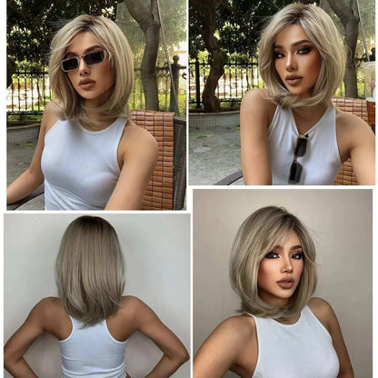 Synthetic Blonde Wig by Luminess Store