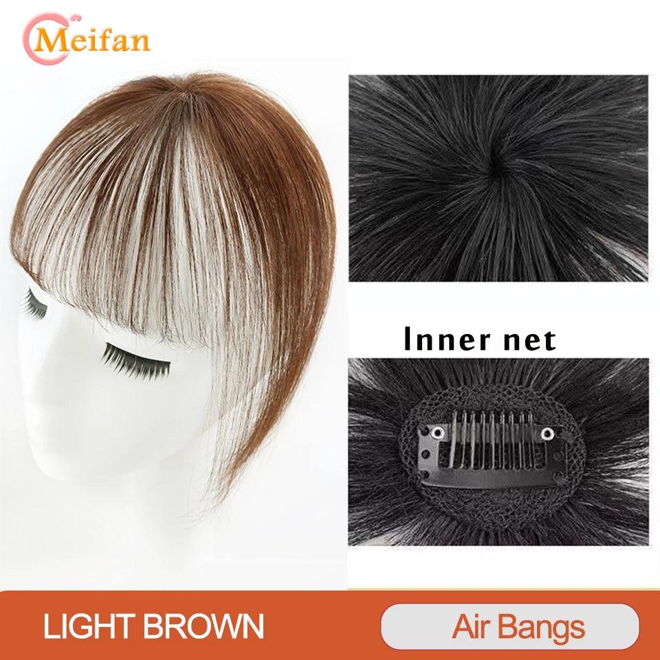 MEIFAN Clip-In Synthetic Hair Topper – Pure Color False Bangs for Instant Volume and Style - Luminessbty