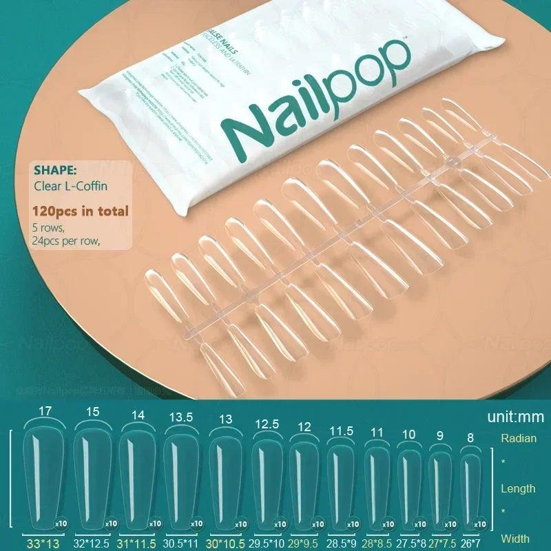 NAILPOP 120pcs Acrylic False Nails – Versatile Nail Tips for DIY &amp; Professional Manicures - Luminessbty