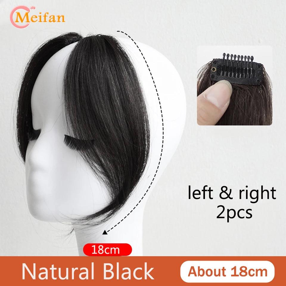 MEIFAN Clip-In Synthetic Hair Topper – Pure Color False Bangs for Instant Volume and Style - Luminessbty