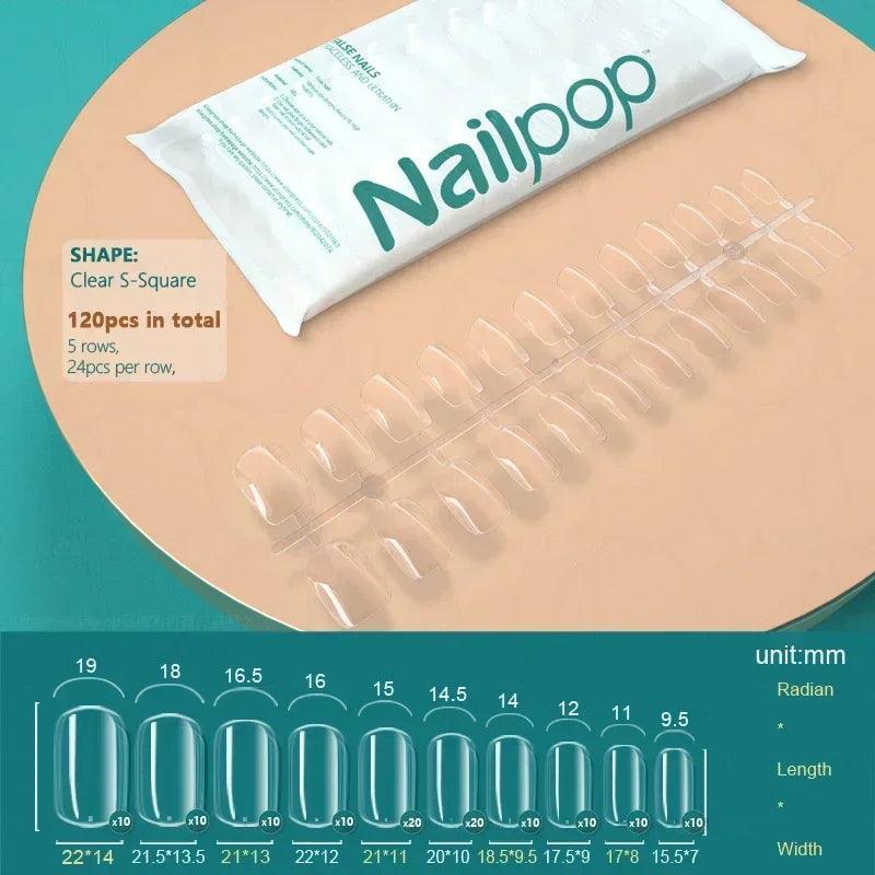 NAILPOP 120pcs Acrylic False Nails – Versatile Nail Tips for DIY &amp; Professional Manicures - Luminessbty