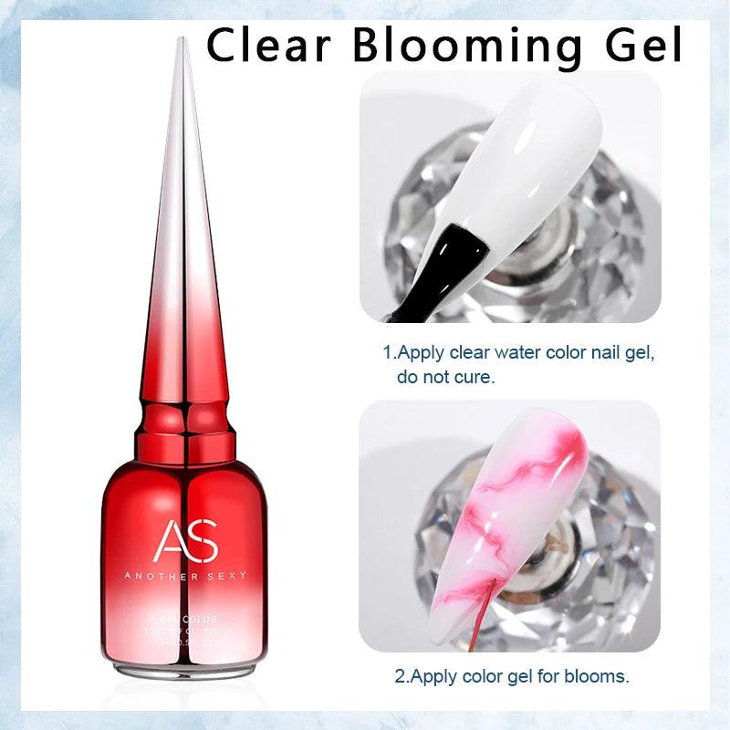 AS Clear Blooming Gel Polish 15ml - UV/LED Long-Lasting Nail Gel Paint for Salon-Quality Results - Luminessbty