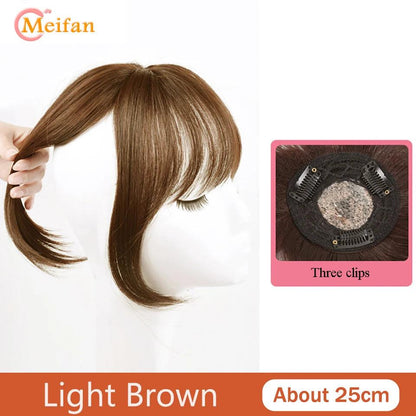 MEIFAN Clip-In Synthetic Hair Topper – Pure Color False Bangs for Instant Volume and Style - Luminessbty