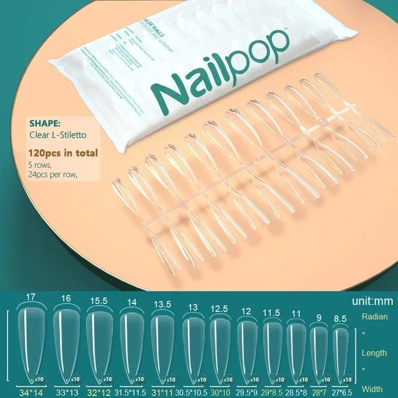 NAILPOP 120pcs Acrylic False Nails – Versatile Nail Tips for DIY &amp; Professional Manicures - Luminessbty