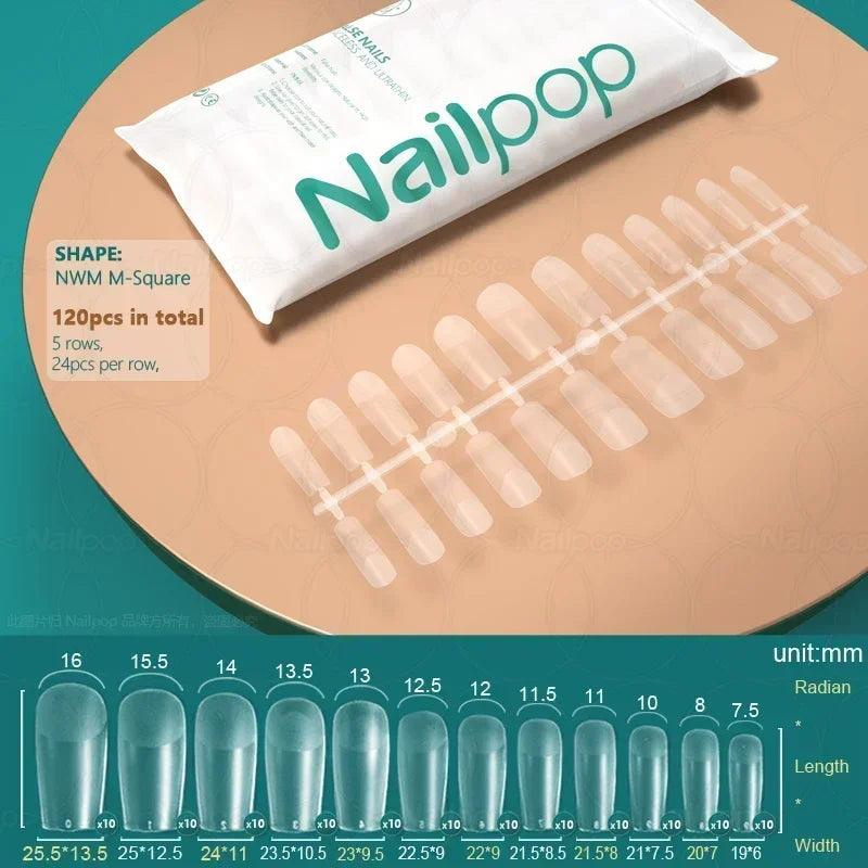 NAILPOP 120pcs Acrylic False Nails – Versatile Nail Tips for DIY &amp; Professional Manicures - Luminessbty