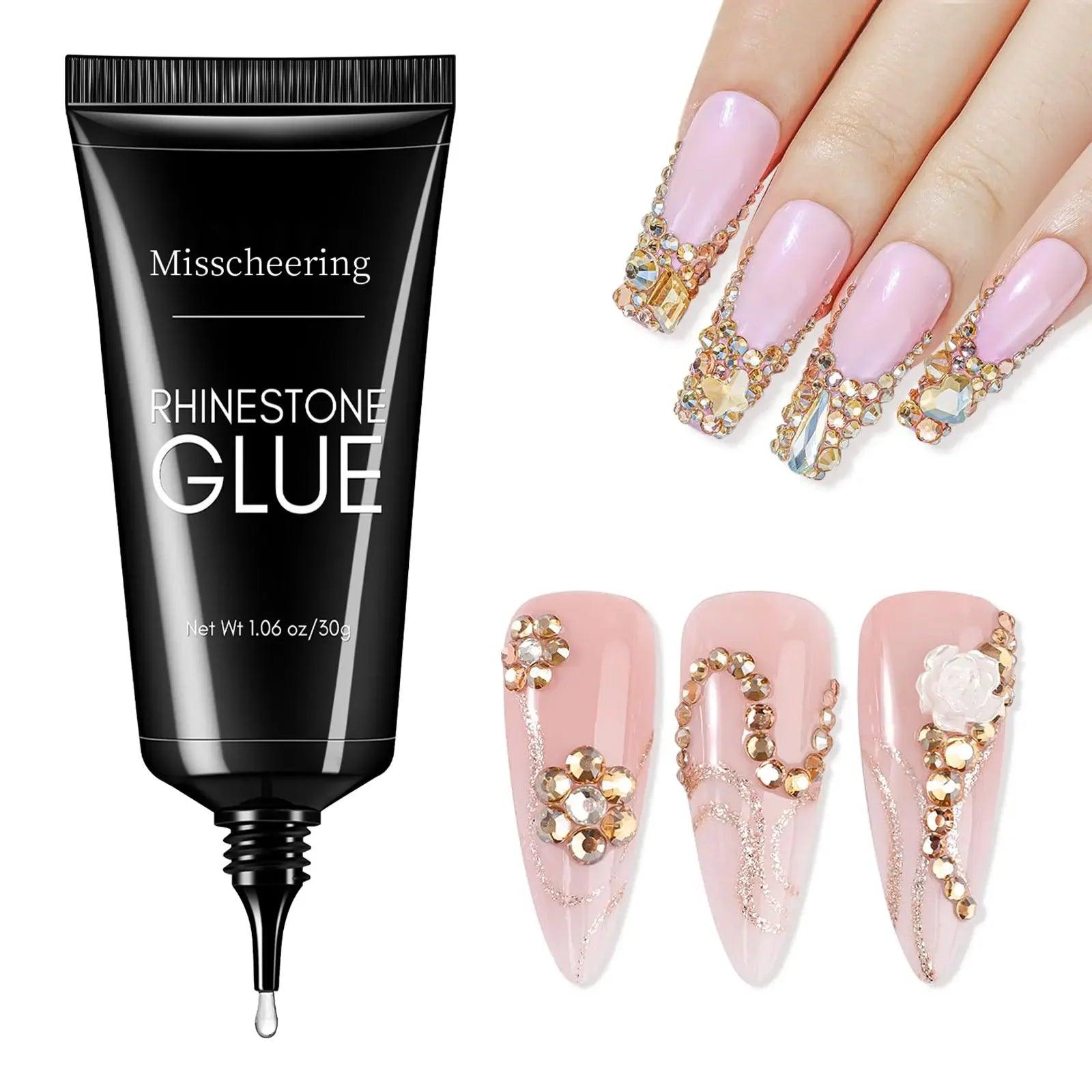 Super Strong 30g Nail Rhinestone Glue - Long-Lasting, No-Whitening Formula for False Nails &amp; Rhinestone Accessories - Luminessbty