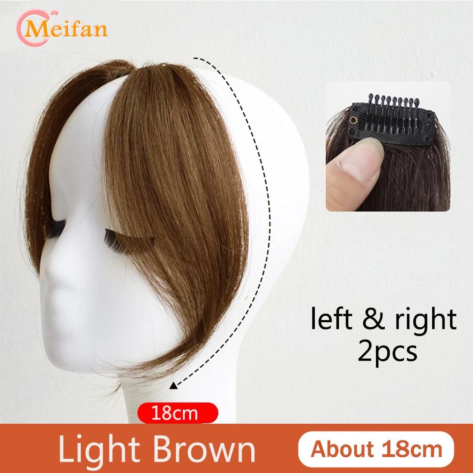 MEIFAN Clip-In Synthetic Hair Topper – Pure Color False Bangs for Instant Volume and Style - Luminessbty