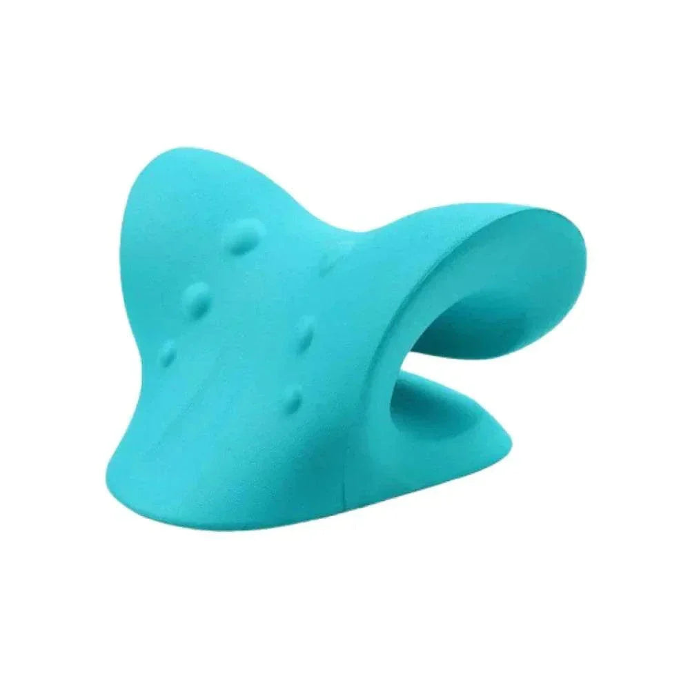 rbx neck and shoulder massager pillow in teal, ergonomic design for deep-kneading Shiatsu massage with heat function.