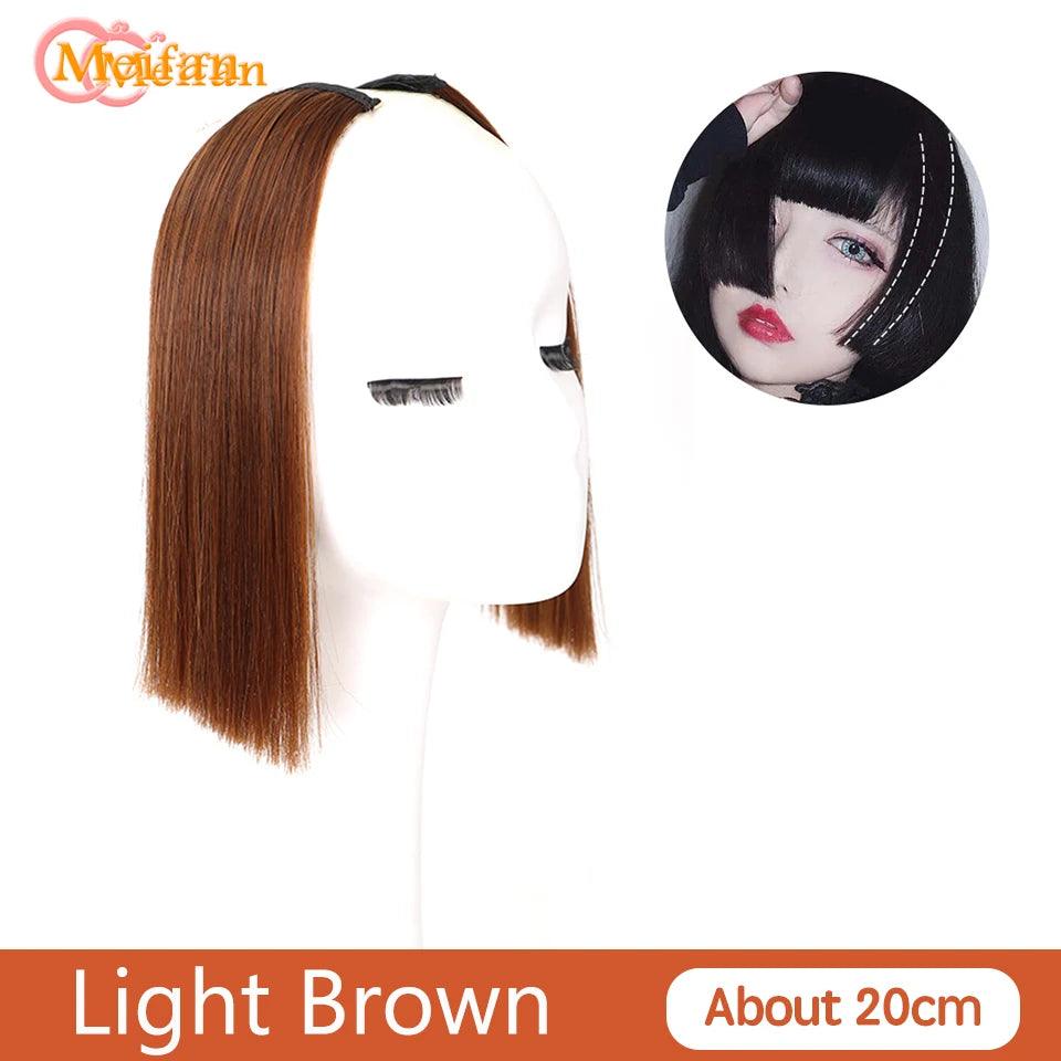 MEIFAN Clip-In Synthetic Hair Topper – Pure Color False Bangs for Instant Volume and Style - Luminessbty