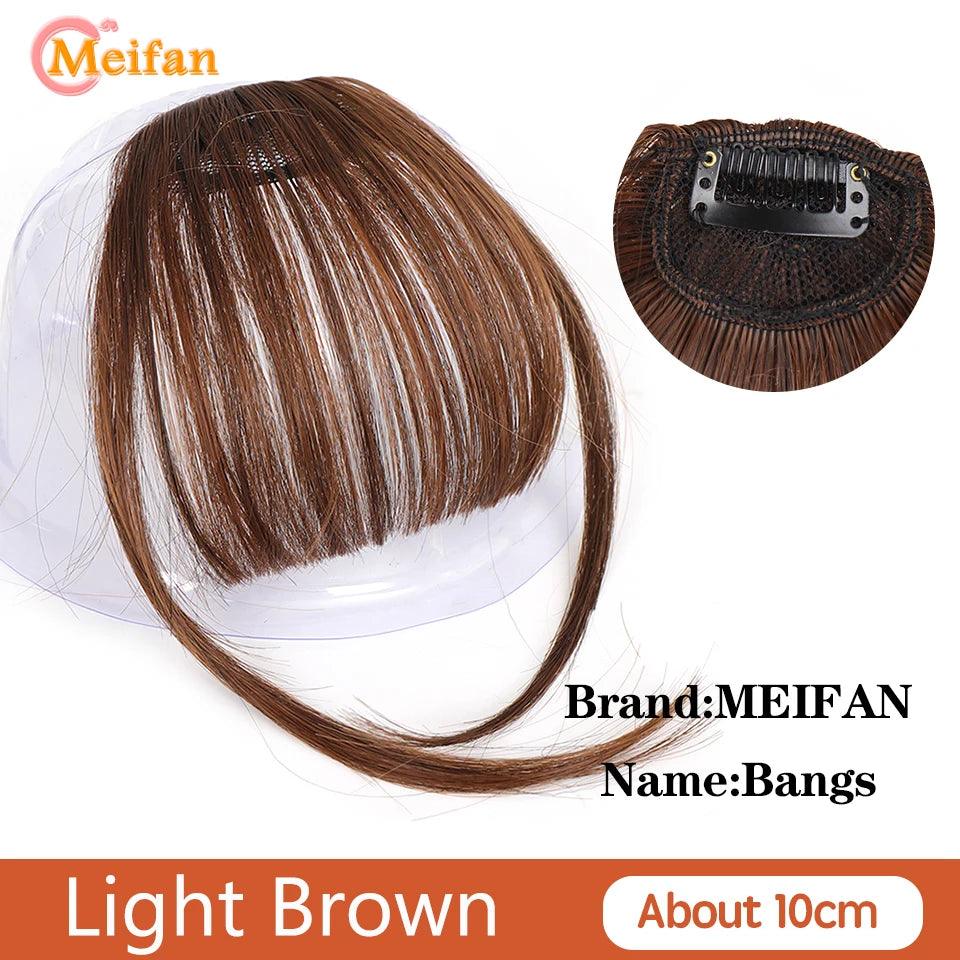 MEIFAN Clip-In Synthetic Hair Topper – Pure Color False Bangs for Instant Volume and Style - Luminessbty