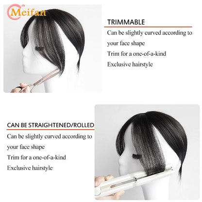 MEIFAN Clip-In Synthetic Hair Topper – Pure Color False Bangs for Instant Volume and Style - Luminessbty