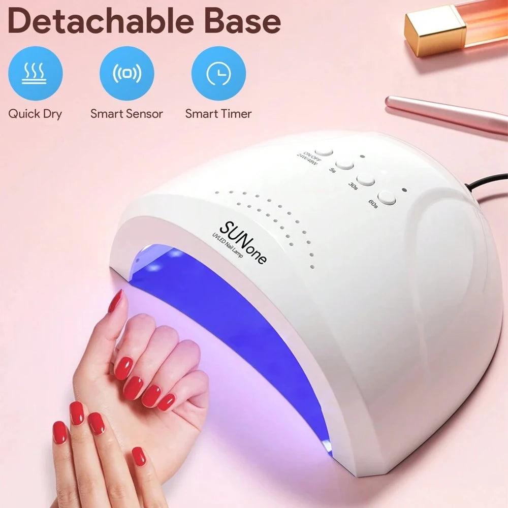 SUNone 48W LED UV Nail Lamp Dryer – Professional Gel Polish Curing Lamp for Salon &amp; Home Use - Luminessbty