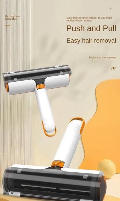 Pet Hair Remover Roller with self-cleaning base and ergonomic design.