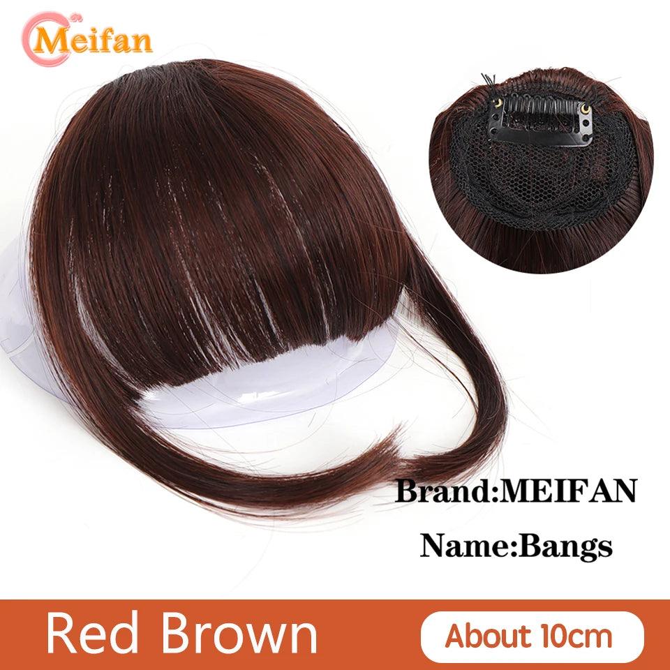 MEIFAN Clip-In Synthetic Hair Topper – Pure Color False Bangs for Instant Volume and Style - Luminessbty