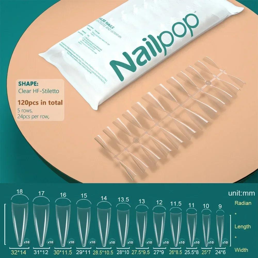 NAILPOP 120pcs Acrylic False Nails – Versatile Nail Tips for DIY &amp; Professional Manicures - Luminessbty